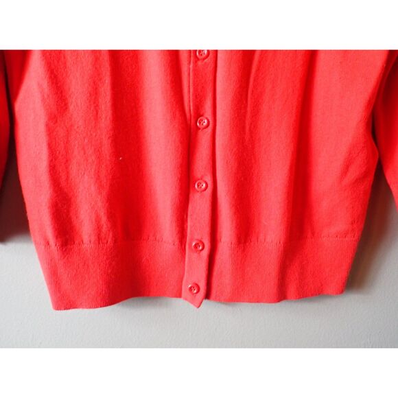 Kate Spade Jeweled Button Up Cardigan Sweater Preppy Red Medium - Picture 7 of 10